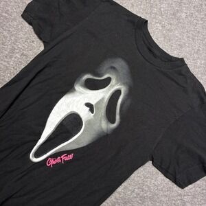 Ghost Face T-Shirt Mens Medium Black Scream Graphic Horror Movie Tee